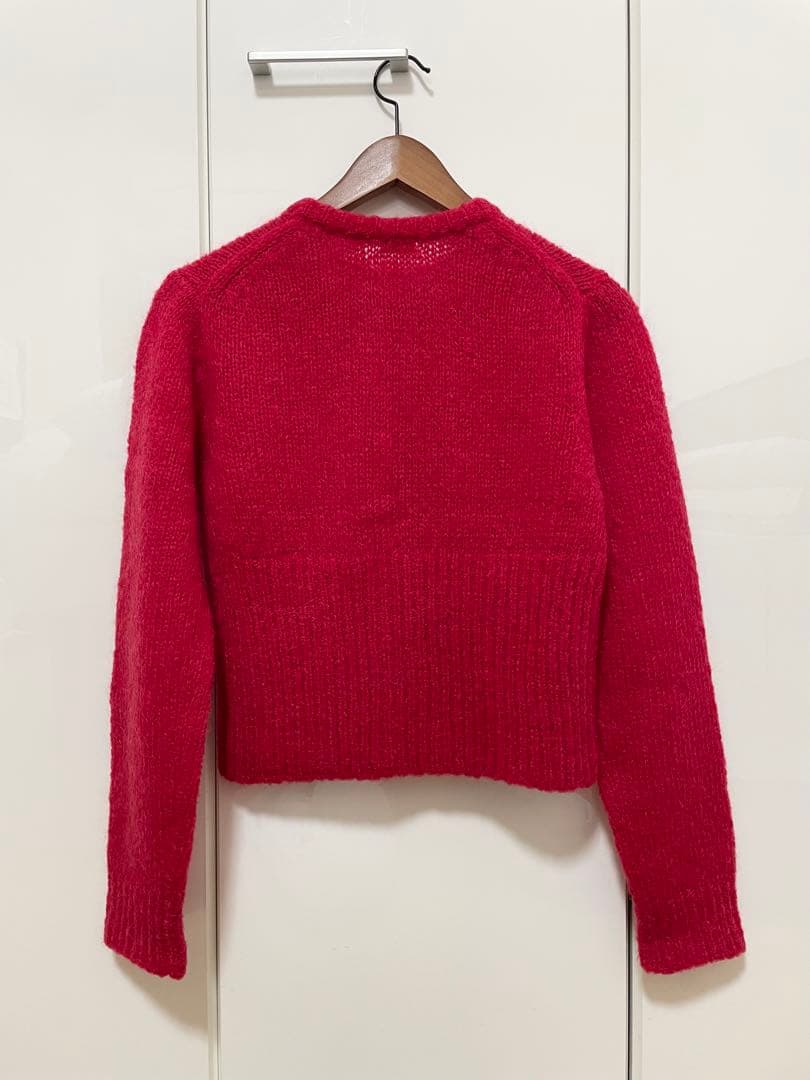 美品】H BEAUTY&YOUTH ウールモヘヤ ショートカーディガン レッド