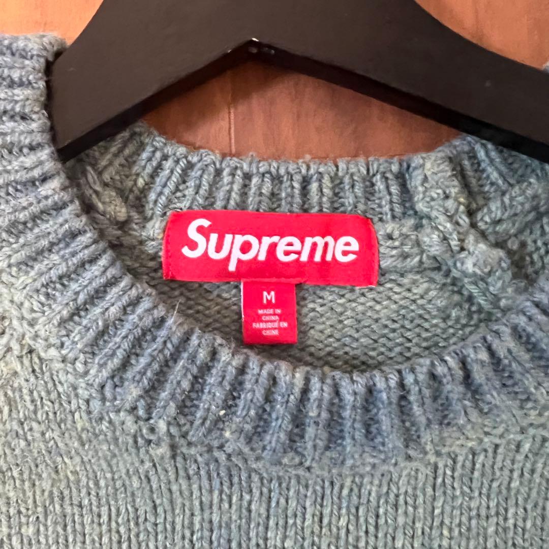 Supreme Flocked Logo sweater グリーン - メルカリ