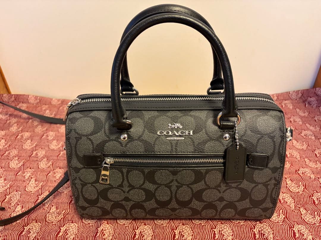 【COACH】 バッグ 2Way 黒（金具はシルバー）手提げ•ショルダー COACH（コーチ） バッグ 2024秋冬新作 C8632 斜め掛け トートバッグ
