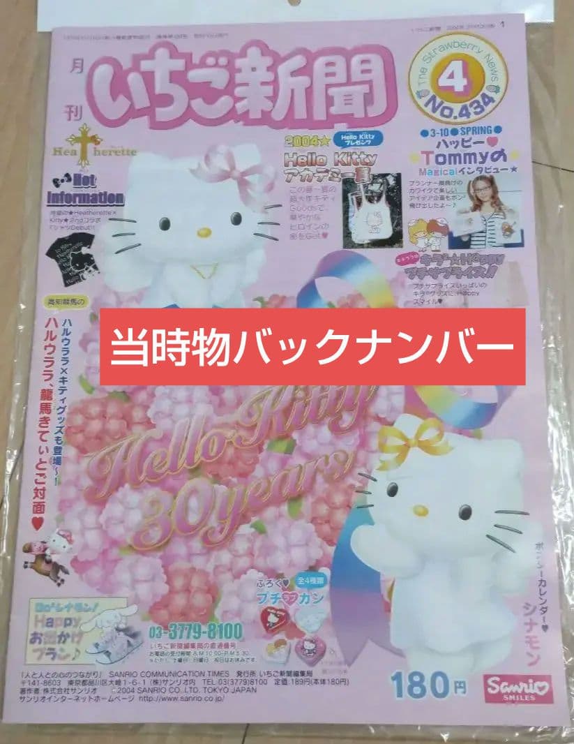 平成レトロ】いちご新聞2004年4月号ハローキティ表紙号 川瀬智子
