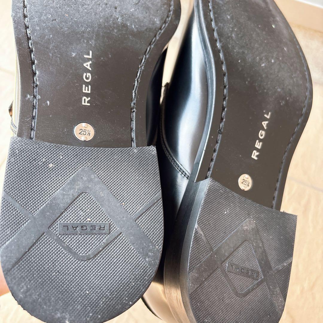 リーガルレザーシューズストレートチップモンクストラップバックル黒