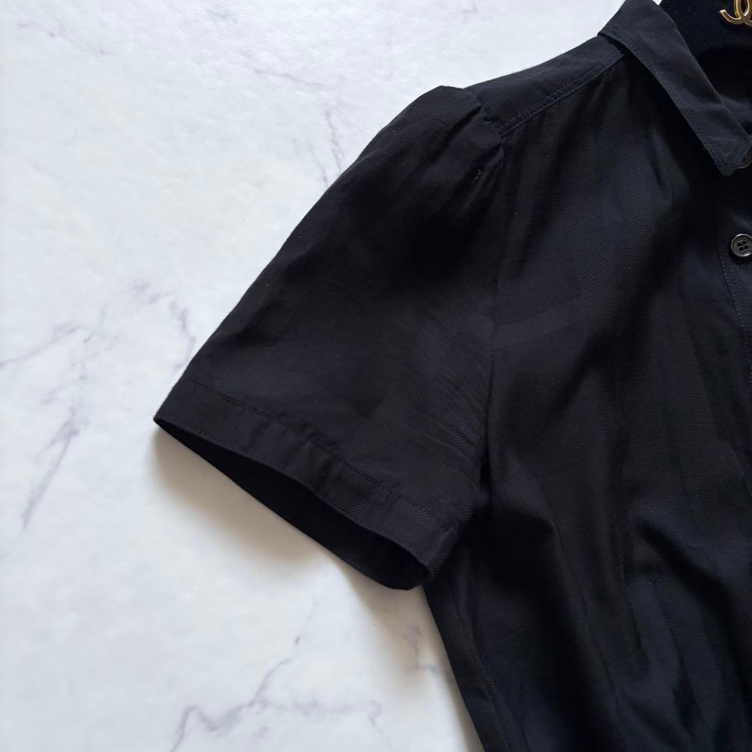 極美品 BURBERRY LONDON シャツワンピース シャドーチェック 黒 - メルカリ