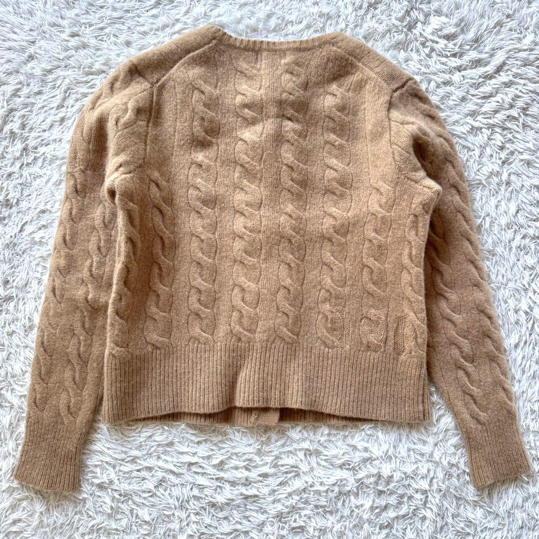 極美品 ラルフローレン カシミヤ混 ケーブルニットカーディガン ポニー