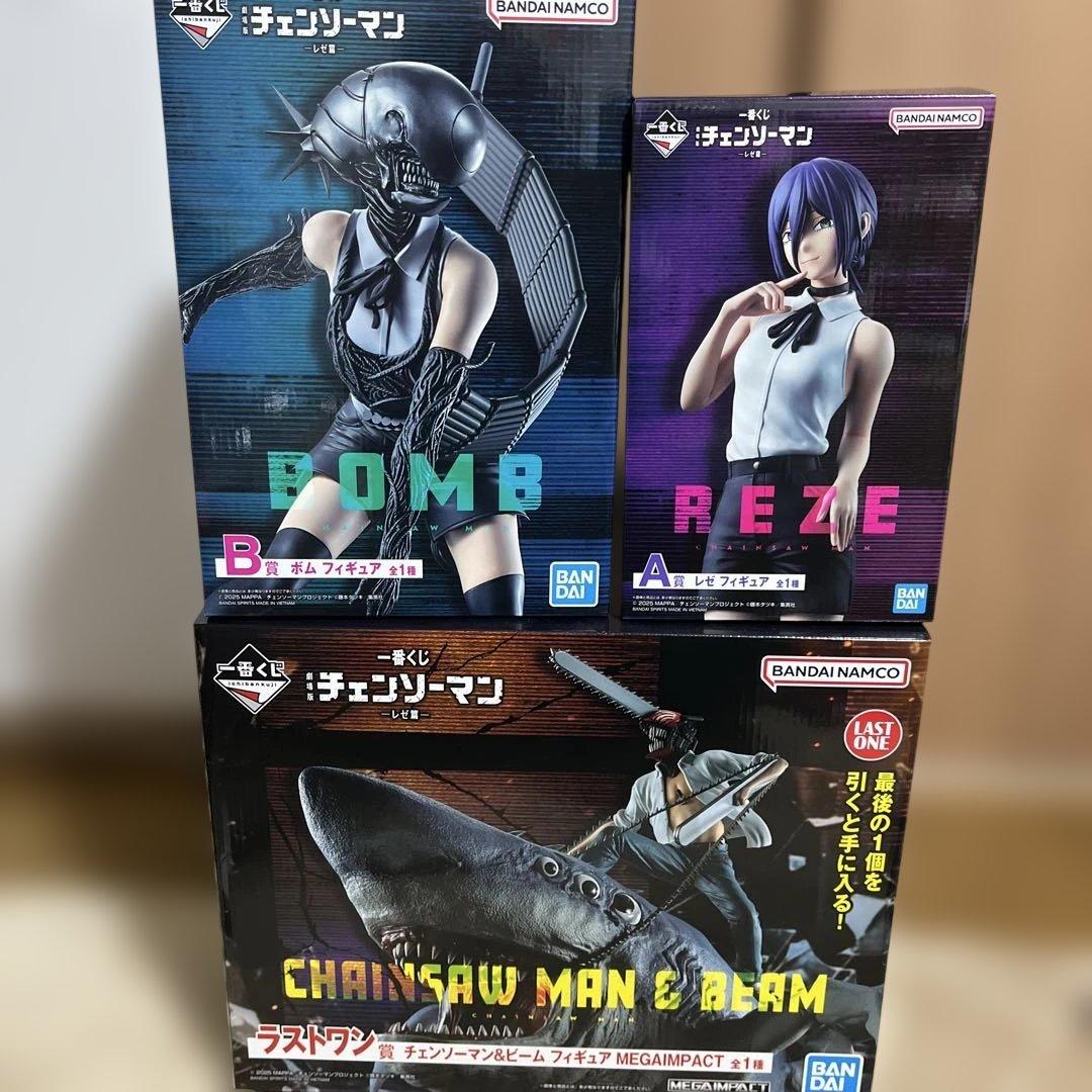 チェンソーマン 一番くじフィギュア レゼ　ボム　ラストワン　セット ラストワン賞「チェンソーマン＆ビーム フィギュア MEGAIMPACT」 [画像