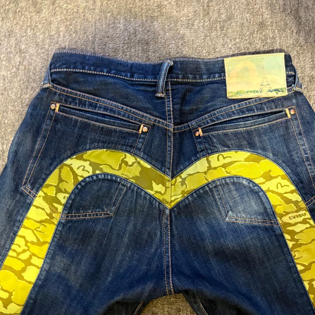 EVISU エヴィス　大黒ビッグカモメ仕様・石垣迷彩パリモデル／塩谷ブラザーズ EVISU 大黒 ビックカモメ パリ 塩谷ブラザーズ 石垣迷彩 40×33 - メルカリ