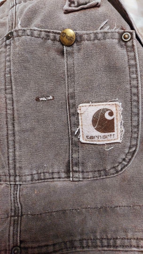 夏休みセール♪ 小さめ Carhartt ヴィンテージ ツナギ ブラウン 茶色