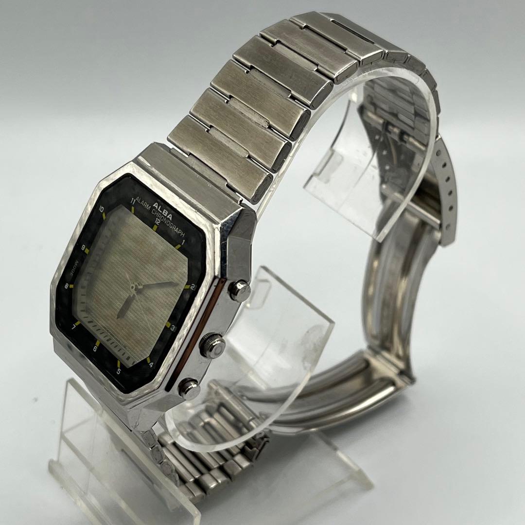 ビンテージ SEIKO ALBA 二重面相 Y950-5040 電池交換済 - メルカリ