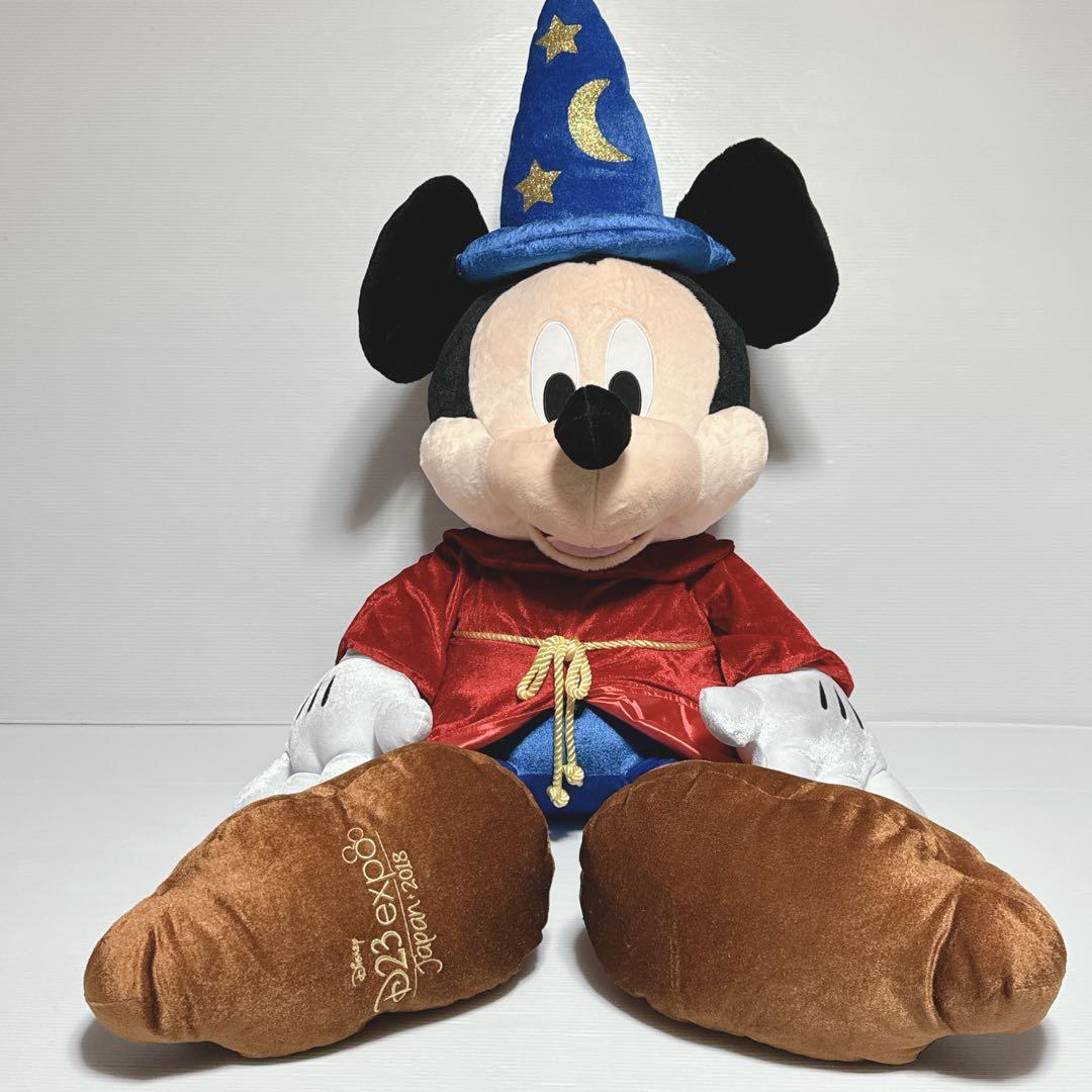 美品】ディズニー ミッキー ファンタジア 特大ぬいぐるみ 魔法使い