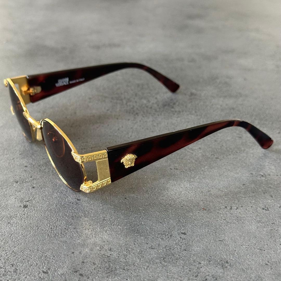 VERSACE メデューサ 鼈甲 金縁 フルリム オーバル サングラス② Versace Eyewear ヴェルサーチェ・アイウェア メドゥーサ オーバル
