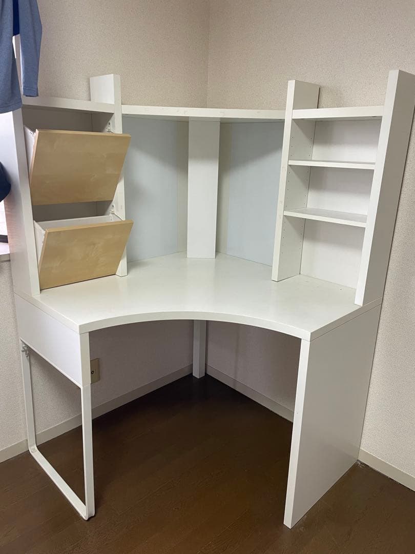 値下げ IKEA ミッケ コーナーデスク ホワイト - メルカリ
