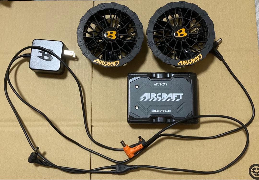 BURTLE AIRCRAFT AC09-24V 空調服用ファンセット AC09+AC09-1 AC09-2 バートル BURTLE ファン+新型24Vバッテリセット