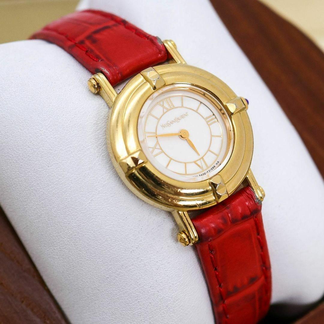 稼働 イヴサンローラン 腕時計 YSL ヴィンテージ カットガラス 1994 YvesSaintLauren(イブサンローラン) ゴールド×シルバー ヴィンテージ