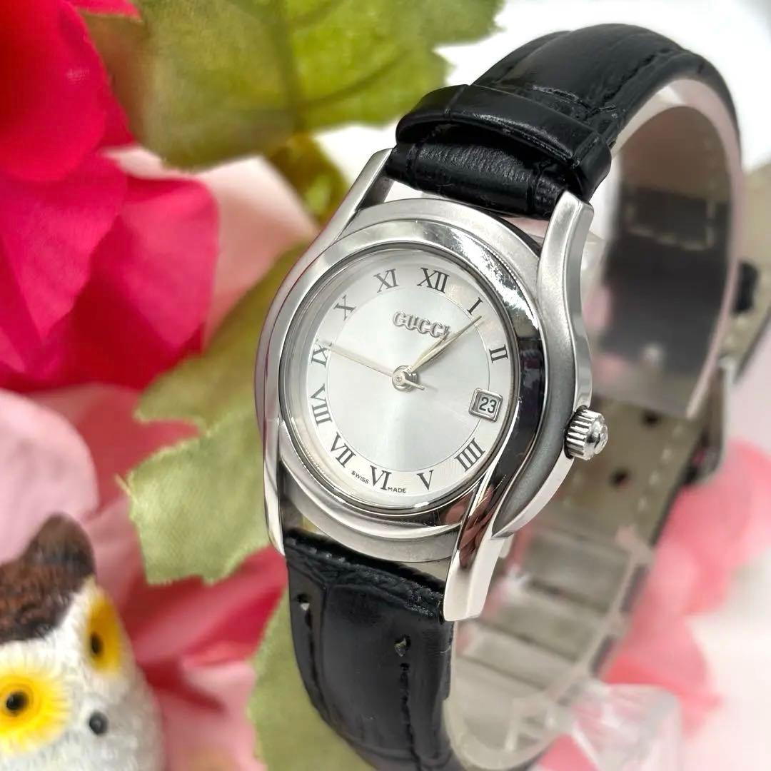稼働品☆ベルト新品 GUCCIグッチ 5500L レディース腕時計 - メルカリ