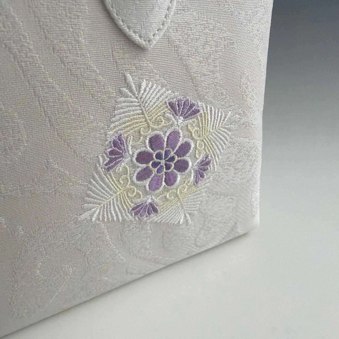 新品未使用 ！！刺繍入り！！京都 西陣 正絹 帯使用 利休バッグ 26206