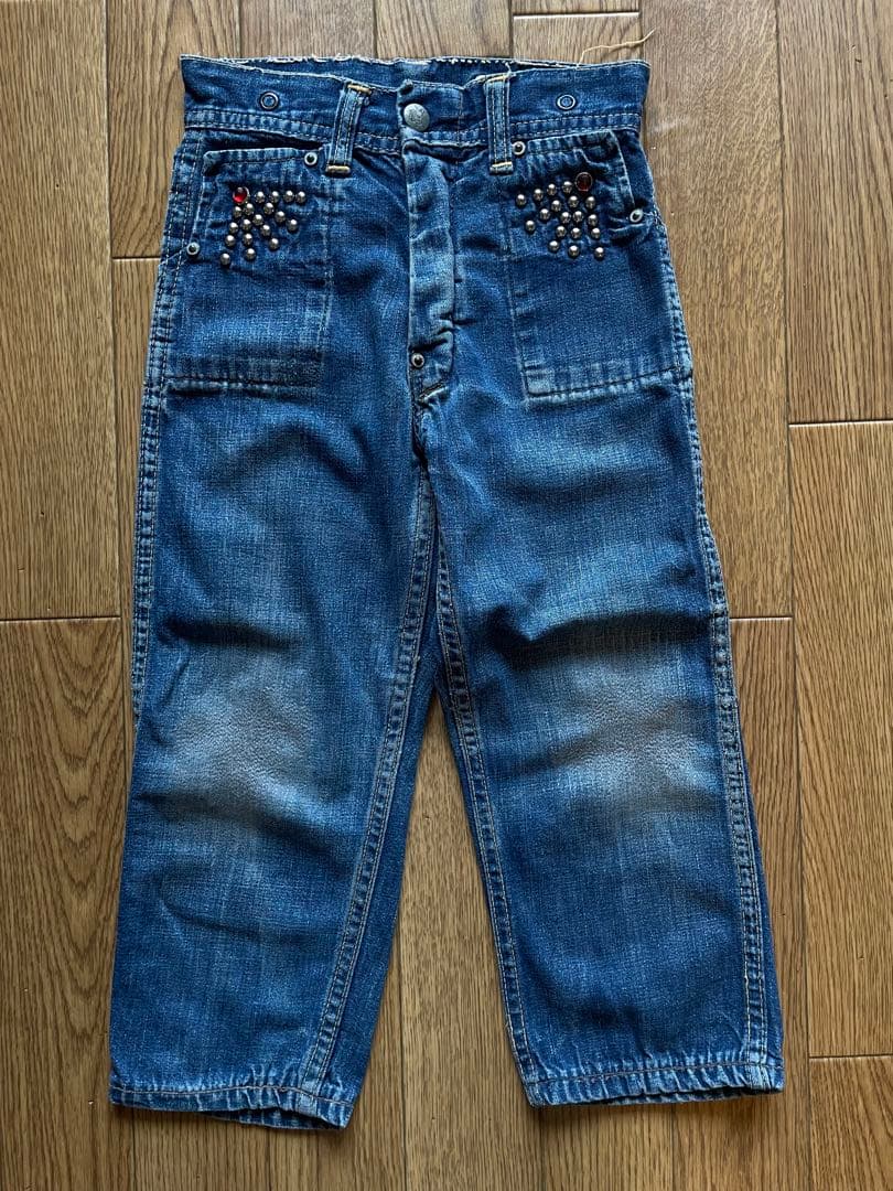 50s vintage デニム　ペインターパンツ　股リベ　大戦　キッズ　スタッズ 50s vintage デニム ペインターパンツ 股リベ 大戦 キッズ スタッズ