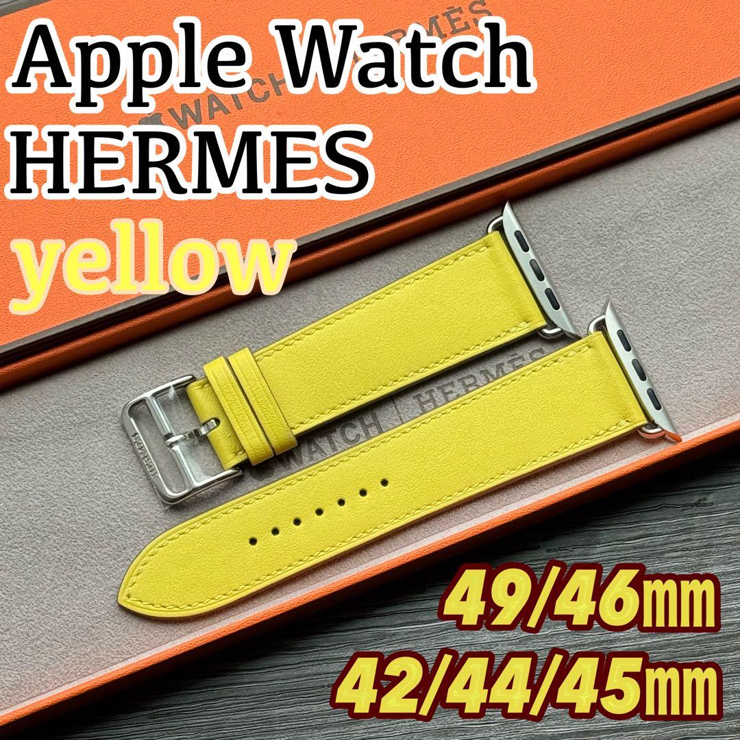 2592 未使用　Apple Watch エルメス　イエロー　ライム　レザー 2592 未使用 Apple Watch エルメス イエロー ライム レザー - メルカリ