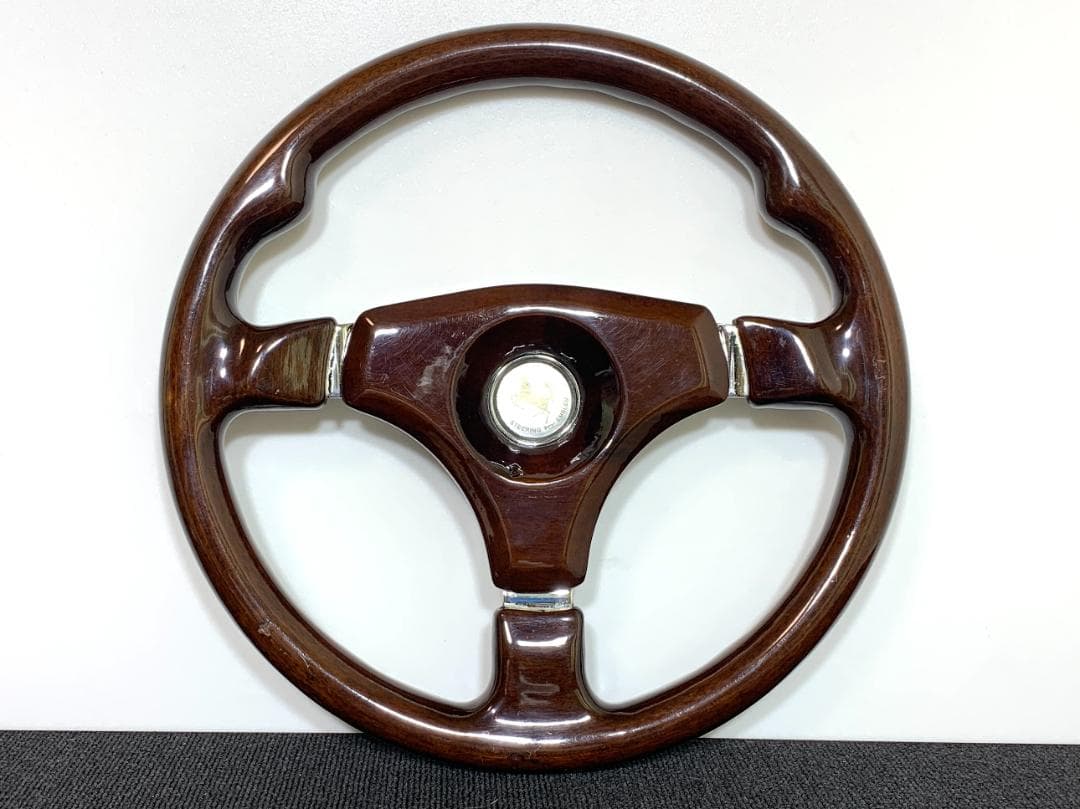 ダークブラウン ウッド ステアリング 35パイ センターパッド＆ホーンボタン付き クラシックタイプ ステアリング 35パイ ウッド 茶木目調 CLASSIC-TYPE