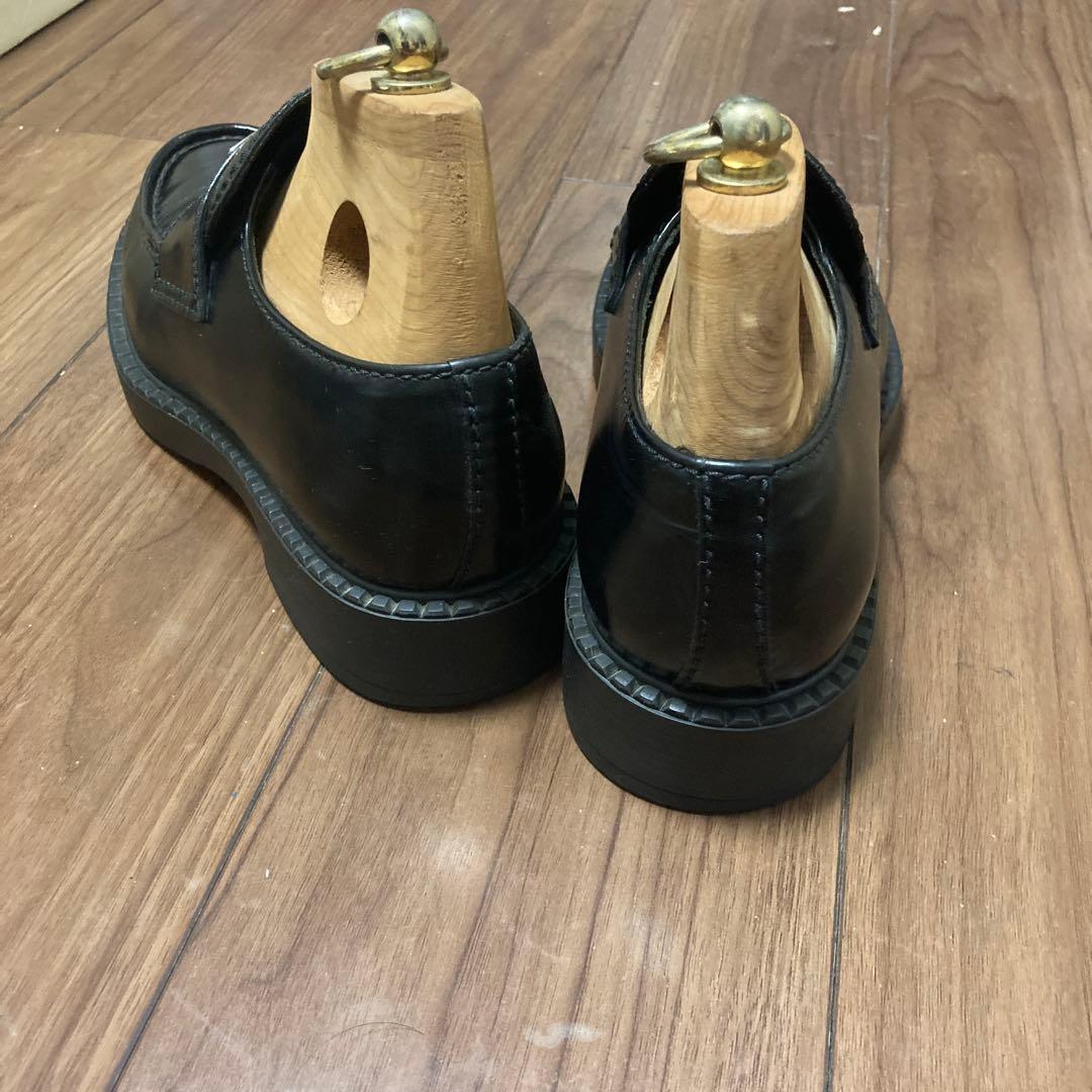 PRADA プラダ チョコレート ブラッシュドレザー ローファー 6 1/2