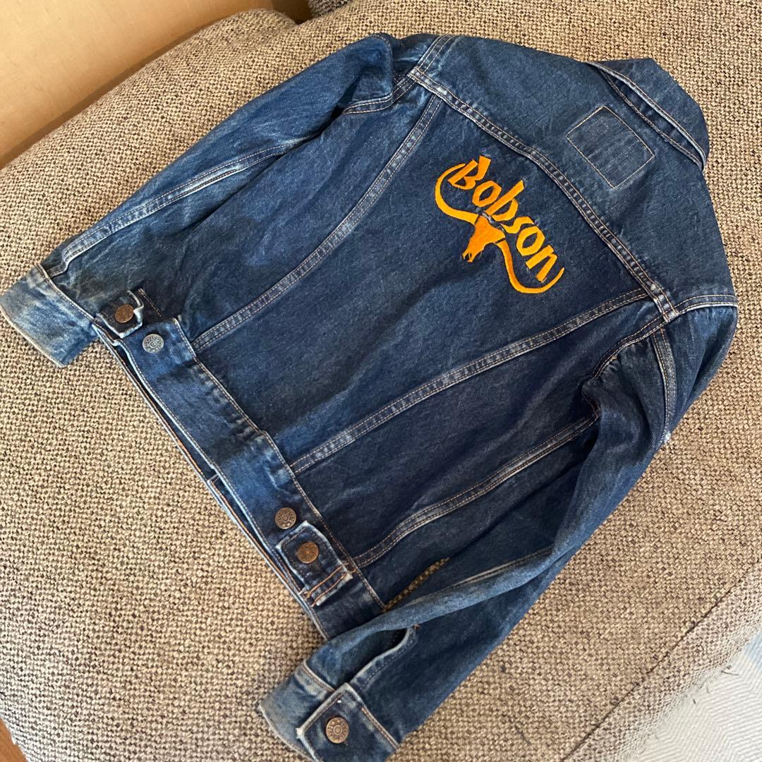 BOBSON ボブソン キッズ デニム ジャケット Gジャン 刺繍入り - メルカリ