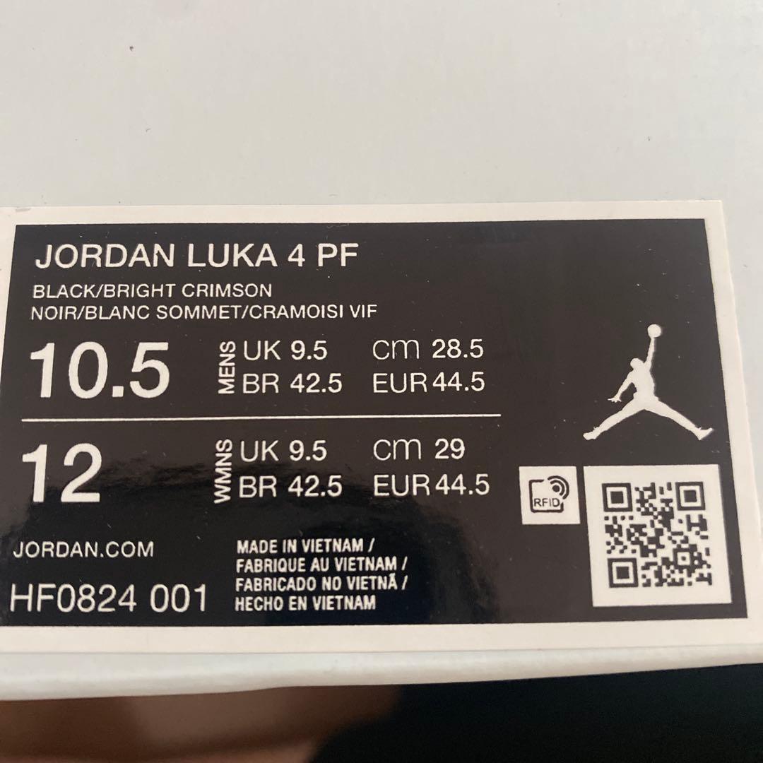 JORDAN LUKA 4 PF ブラック/ブライトクリムゾン 10.5 Jordan Luka 4 GS Black / Bright Crimson - Apr 2025 - HJ5225001
