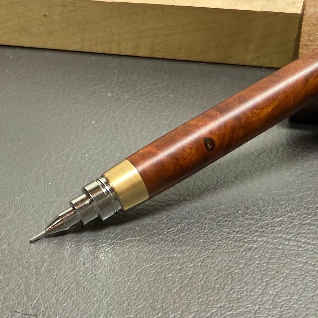 104花梨瘤 木製シャーペン 最強低重心 真鍮