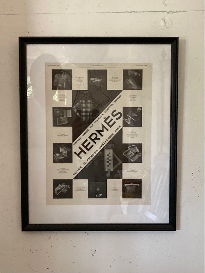 更に値下げ1929年　HERMES エルメス 広告　ポスターアートポスター　額装 1929 広告＞HERMES エルメス ポスター ヴィンテージ アートポスター