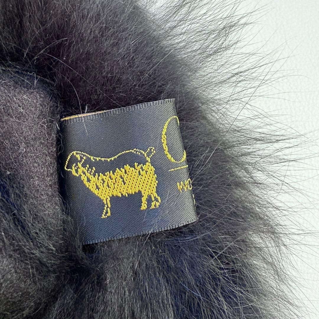 極美品 カシミヤ100% ポンチョ ファーフード付 ブラック