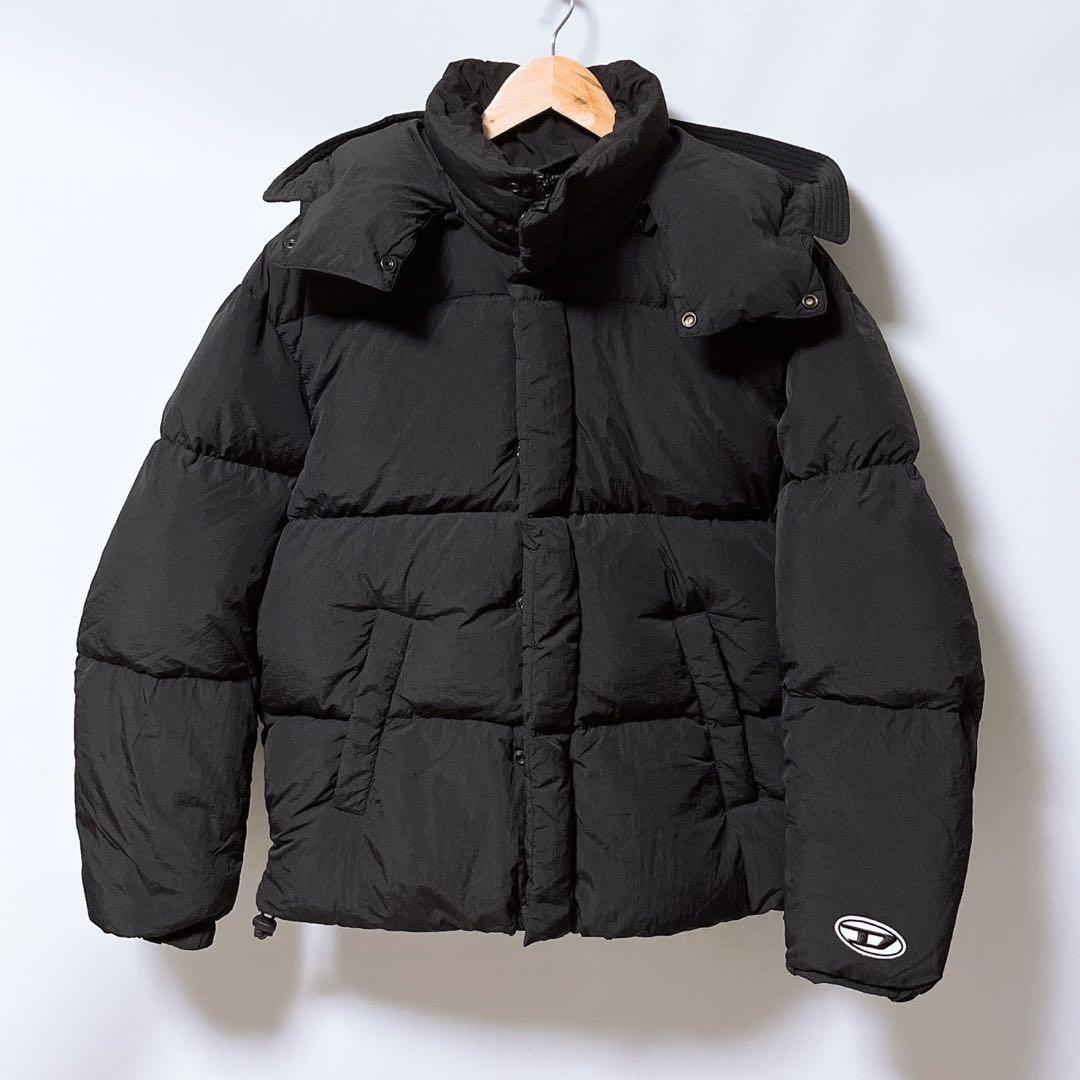 専用 DIESEL ディーゼル ダウンジャケット 黒 フード付き 267 - メルカリ