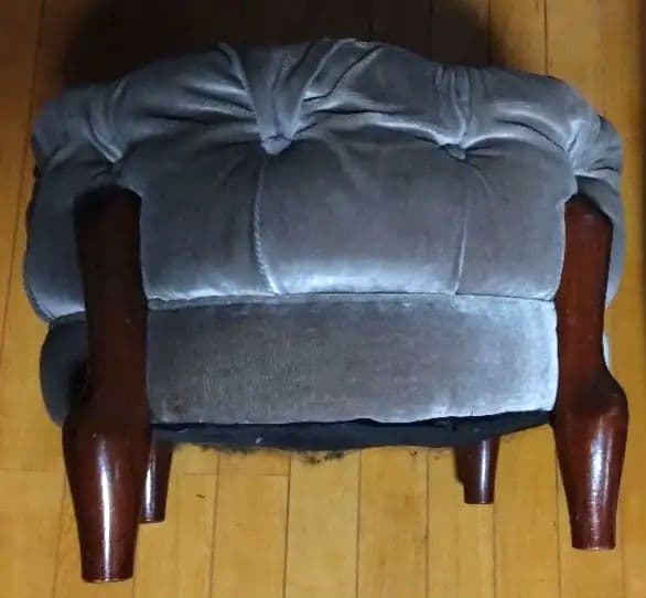 maruni マルニ木工 ベルサイユシリーズ オットマン 丸椅子 ベロア グレー