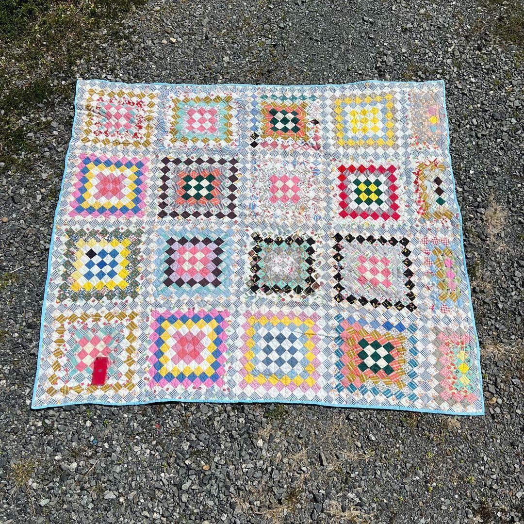 USED USA古着 大判ラグ キルティング パッチワーク vintage USED] vintage キルティング ラグ 110×110cm | garden730