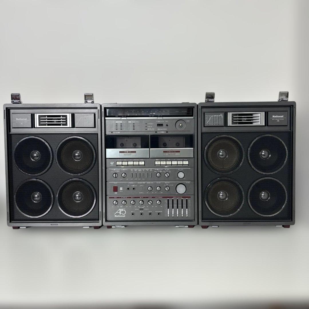 希少品National 大型ダブルカセットステレオシステム（ジャンク品） Yahoo!オークション -「ダブルラジカセ」の落札相場・落札価格