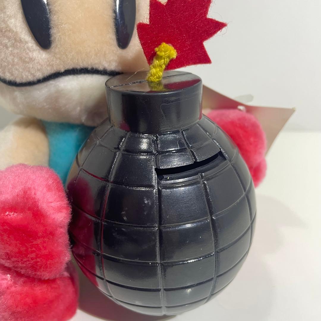 レア ハドソン ボンバーマン ぬいぐるみ 貯金箱 白ボン タグ付き 当時