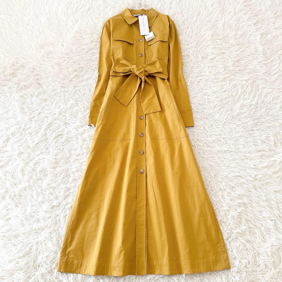 新品タグ付✨近年 マックスマーラ シャツワンピース ベルト マスタード