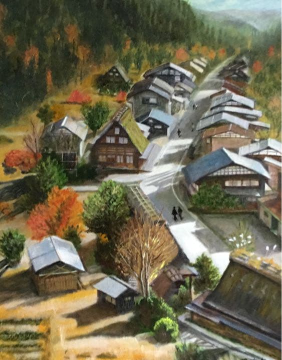 油絵「　白川郷の秋　」P10号 楽天市場】絵画 油絵 雪の白川郷 （原田信夫） 送料無料 【肉筆