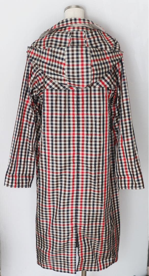 《アクアスキュータム》新品 クラブチェック ダブルレインコート M～L