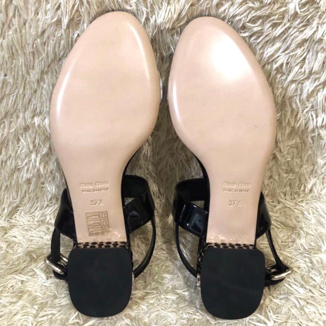 未使用✨ミュウミュウ　サンダル　サイズ37 1/2　23.5cm ブラック