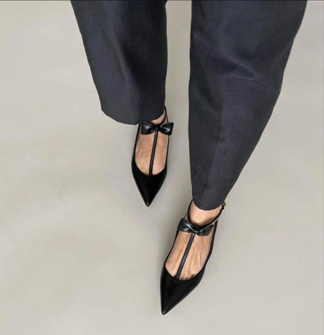 OHGA オーガ ビッグリボンパンプス ブラック 24cmohga リボン パンプス