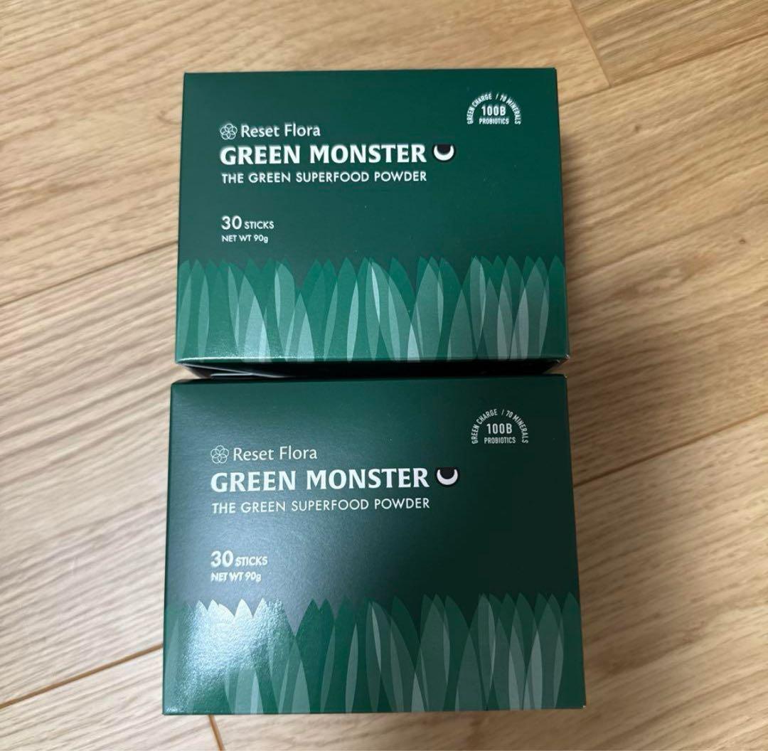 グリーンモンスター　GREENMONSTER 未開封　2箱　30包入り　乳酸菌 グリーンモンスター 生搾り青汁 30包 2個セット(60包) 機能性 乳酸菌