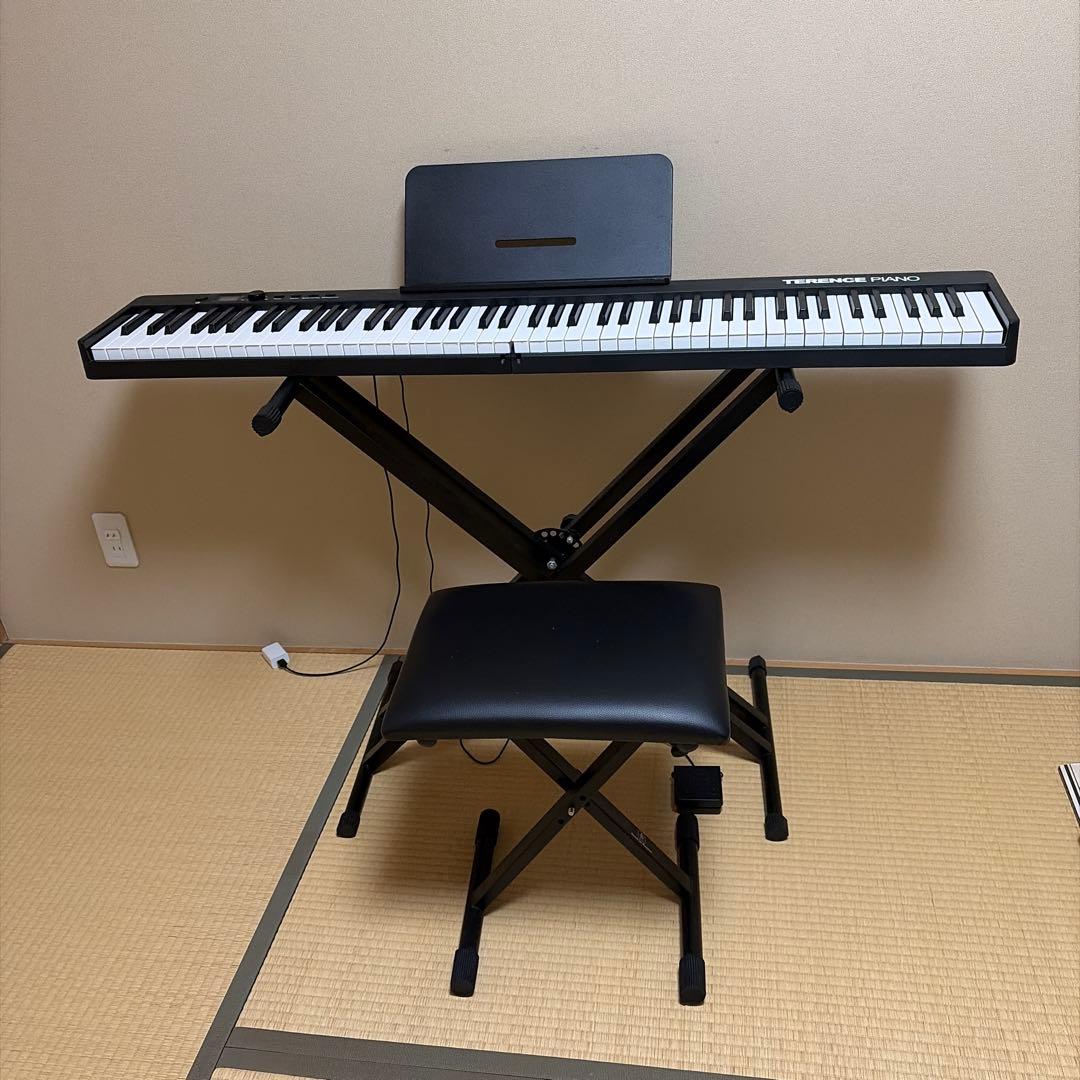 terence X88P 88鍵 電子ピアノ スタンド・椅子付きセット グレー新発売！】電子ピアノ 88鍵盤 スタンド 椅子セット 電子