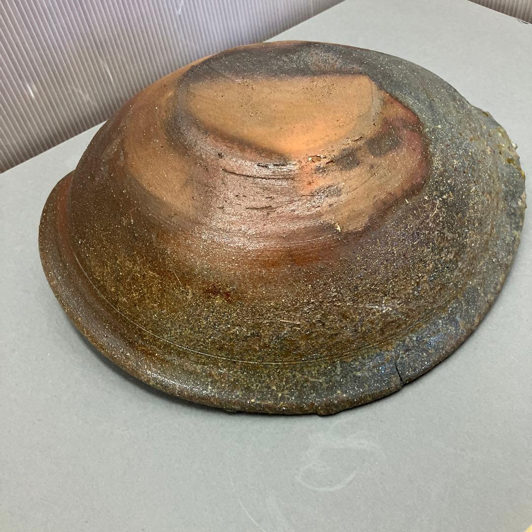 骨董品 茶道具 古常滑焼￼菓子鉢 時代箱 背景キズ S203HI