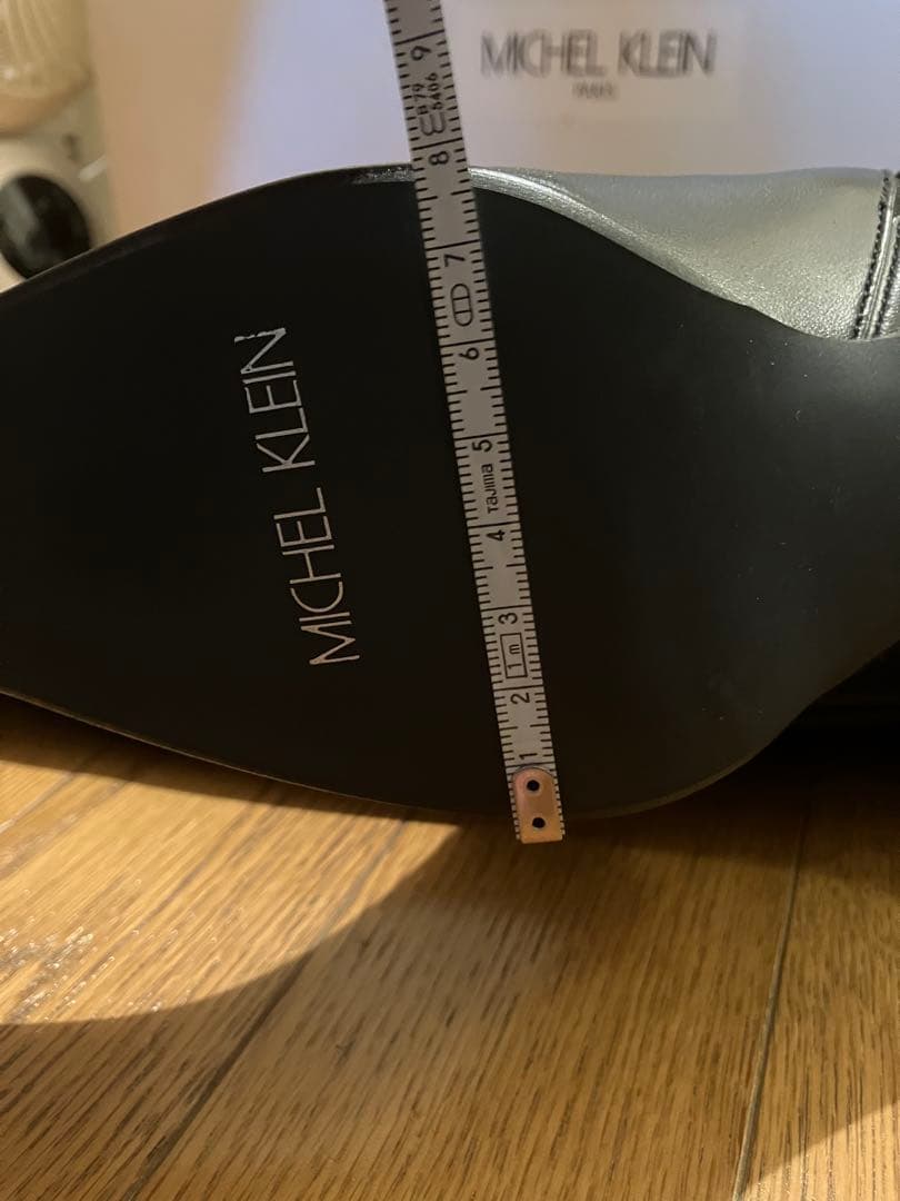 【未使用】MICHEL  ロングブーツ 本革 黒 23.5EE