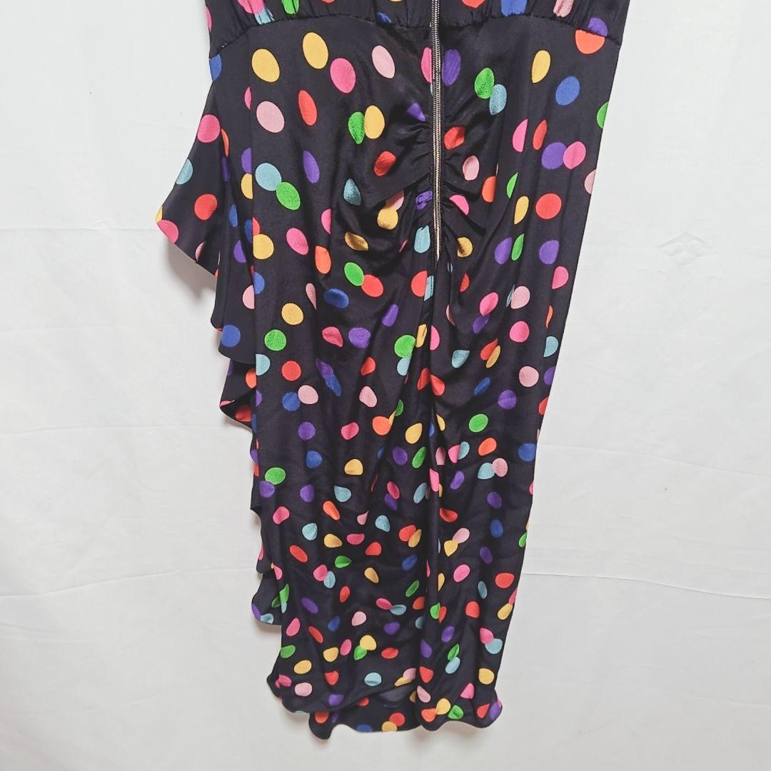 D&G ドルチェ&ガッバーナ水玉 シルク フリル フェイクラップドレス36