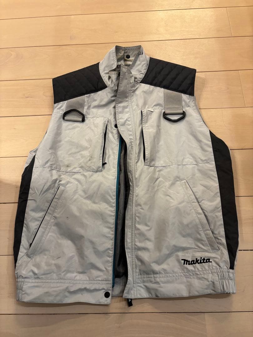 Makita 空調服 グレー/ブラック　ファン　バッテリー付 マキタ（makita） FJ423DZ +バッテリー+ファンユニット 3点セット