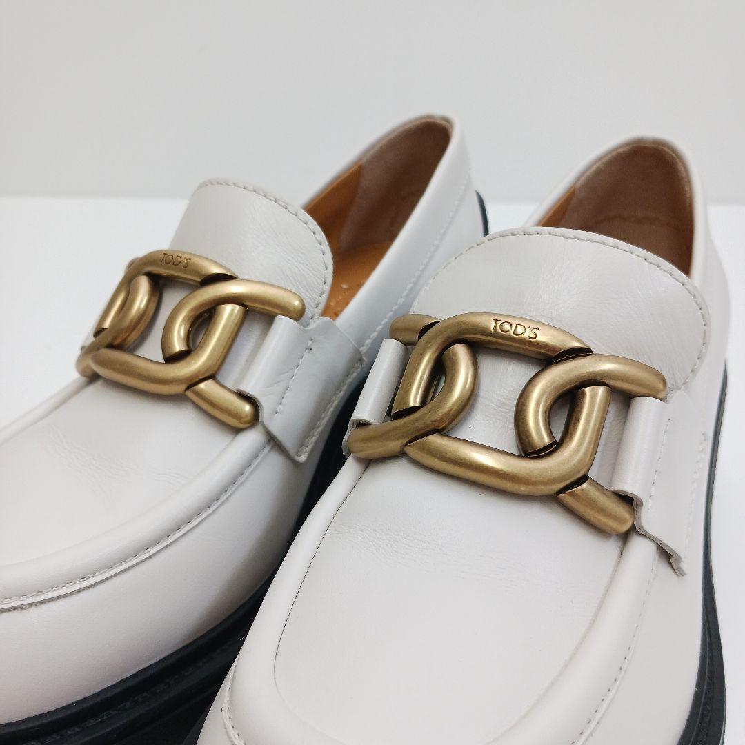 ✨新品未使用✨トッズ ケイト ヒールローファー メタルチェーン 34 1/2