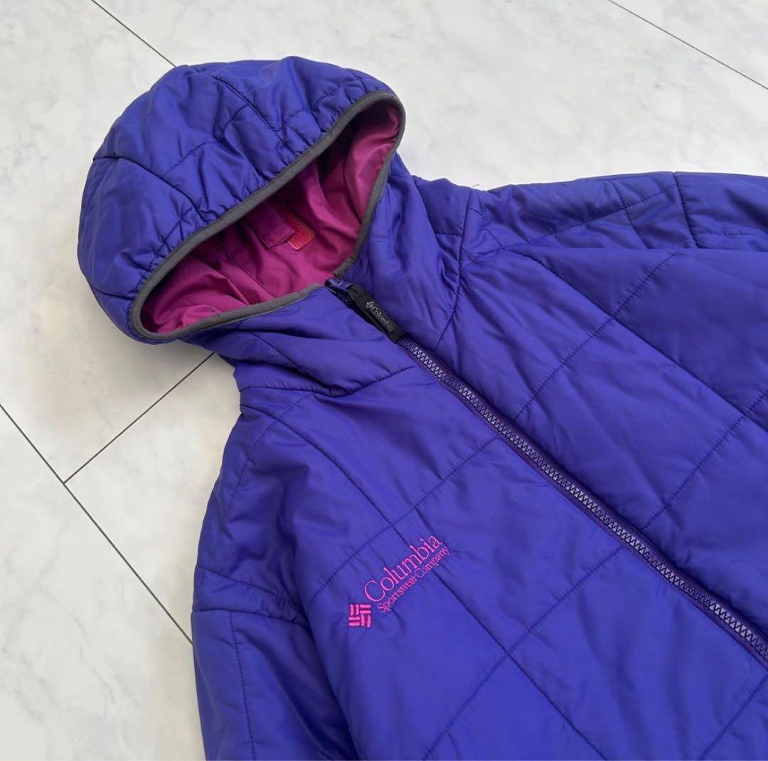 Columbia hooded puffer jacket リバーシブル 短丈 - メルカリ