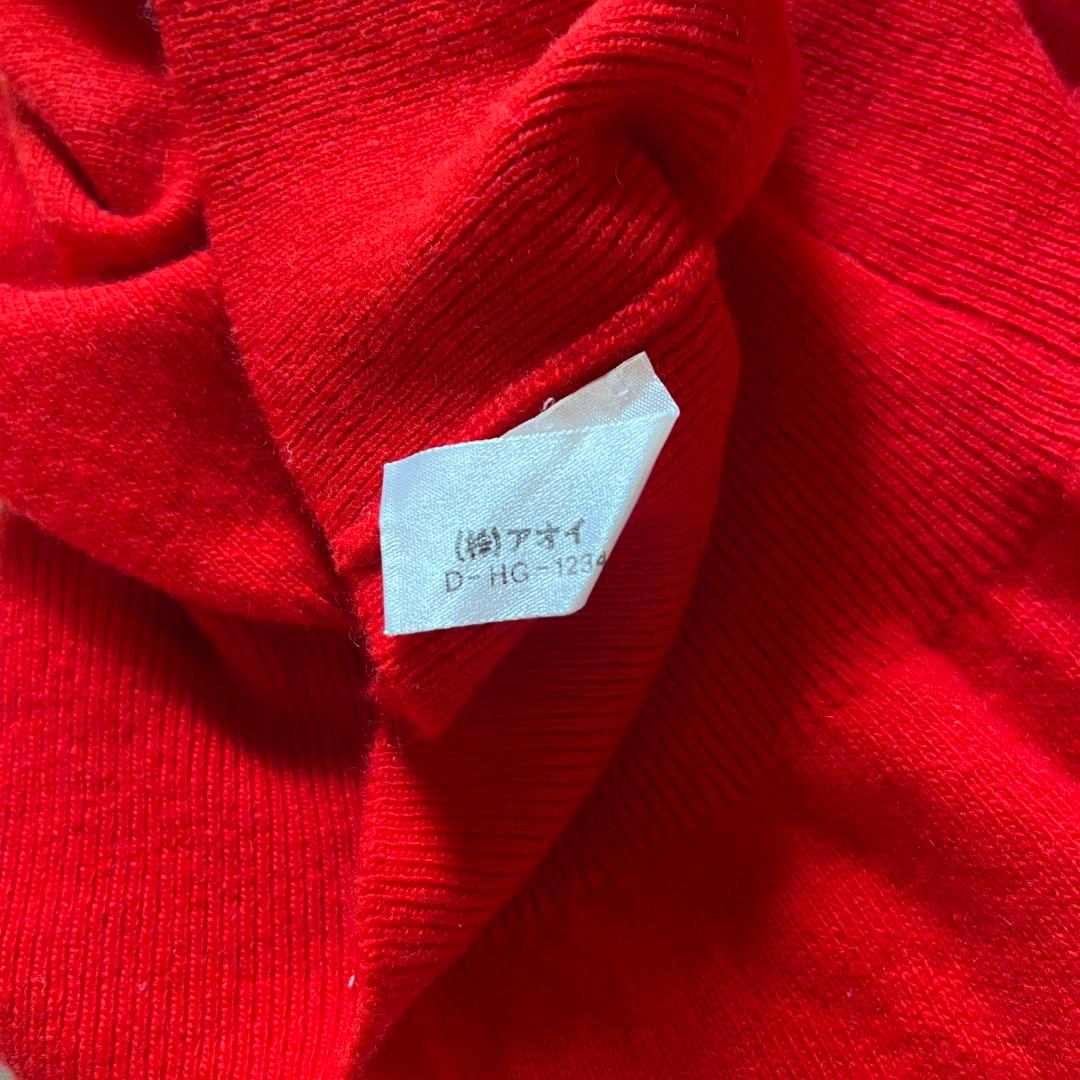 バランタイン カシミヤ100% ニット 赤 M スコットランド製 上質 旧タグ
