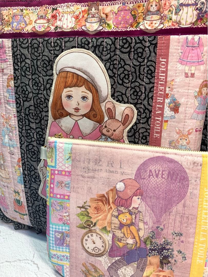 フリルバッグ ポーチ 2点セット ビッグコラコラ ジョリーフルール