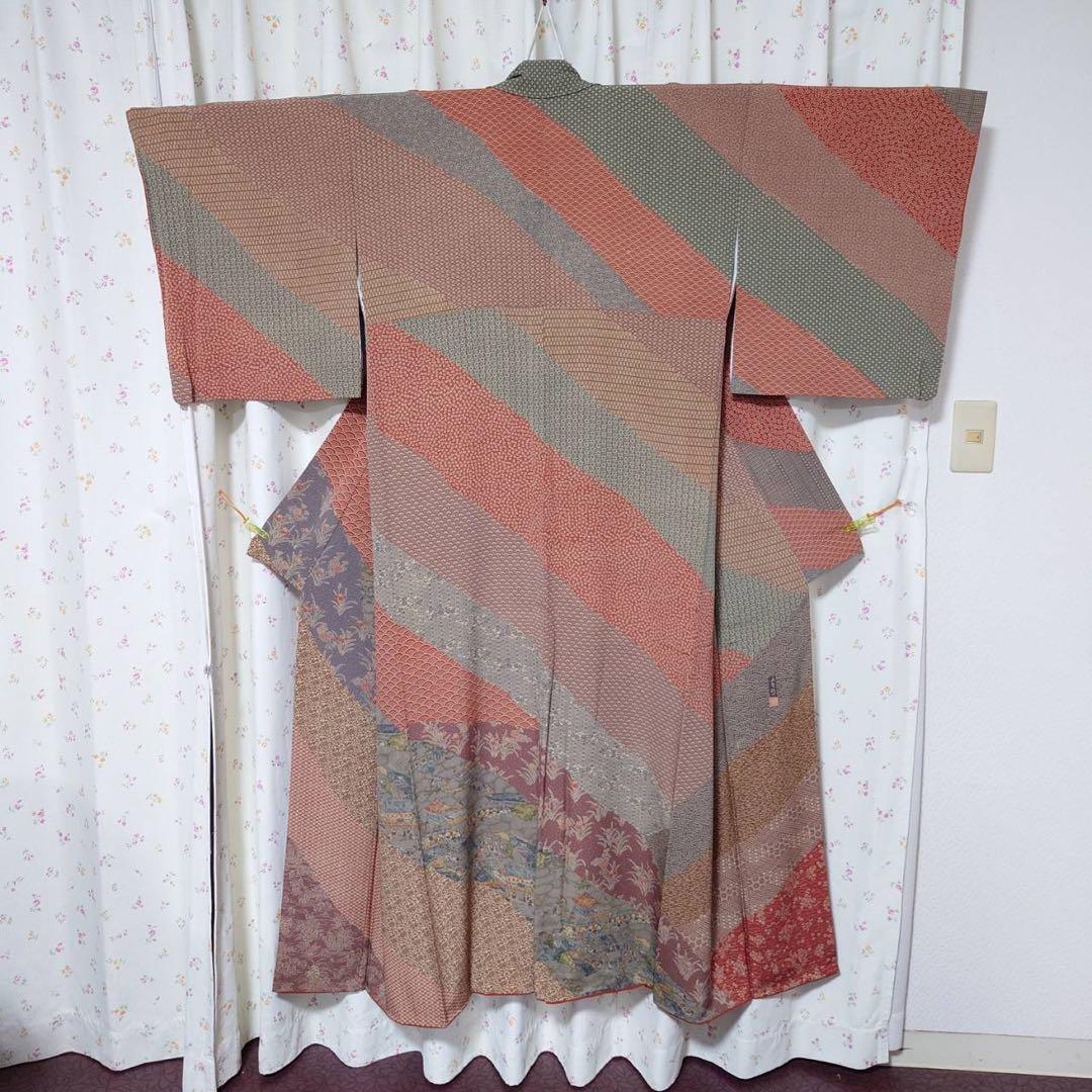 フ9993 未使用近い 美品 袷 正絹 江戸小紋 作家 訪問着 フルセット