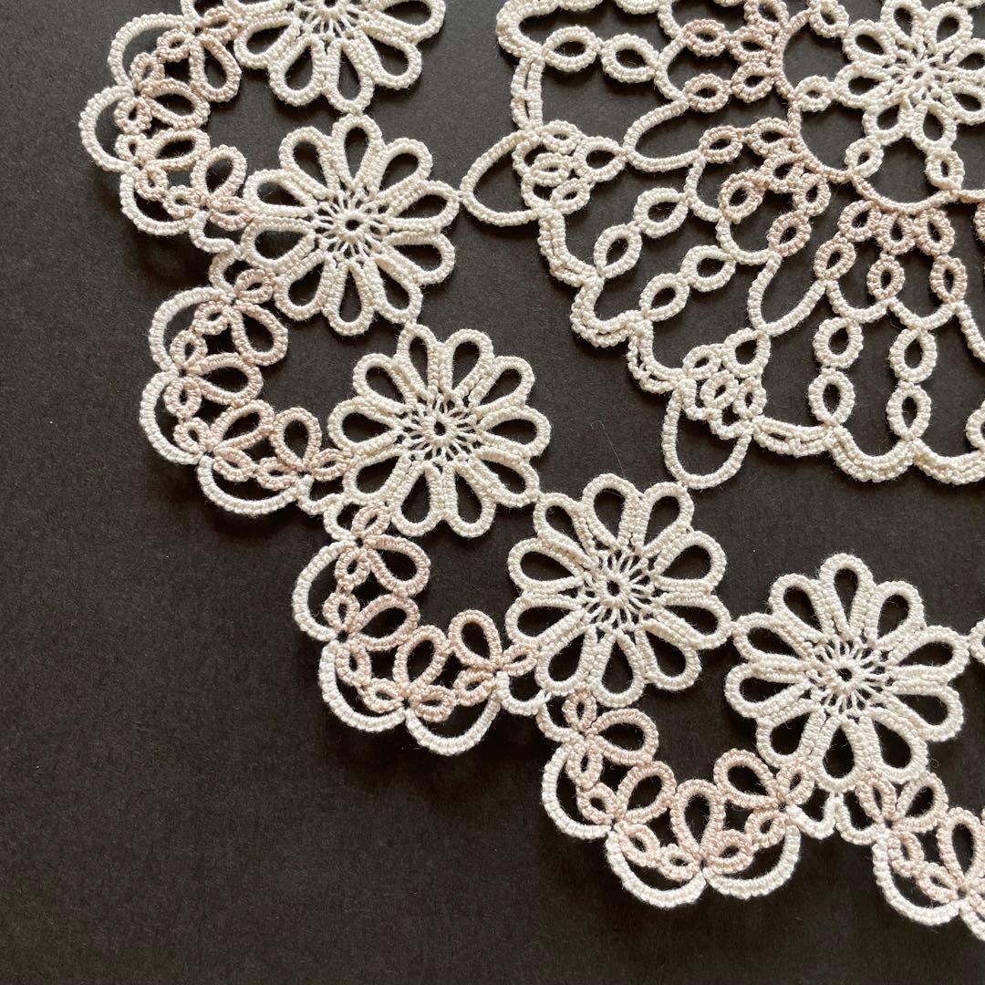 タティングレース ドイリー レース編み ハンドメイド 25cm - メルカリ