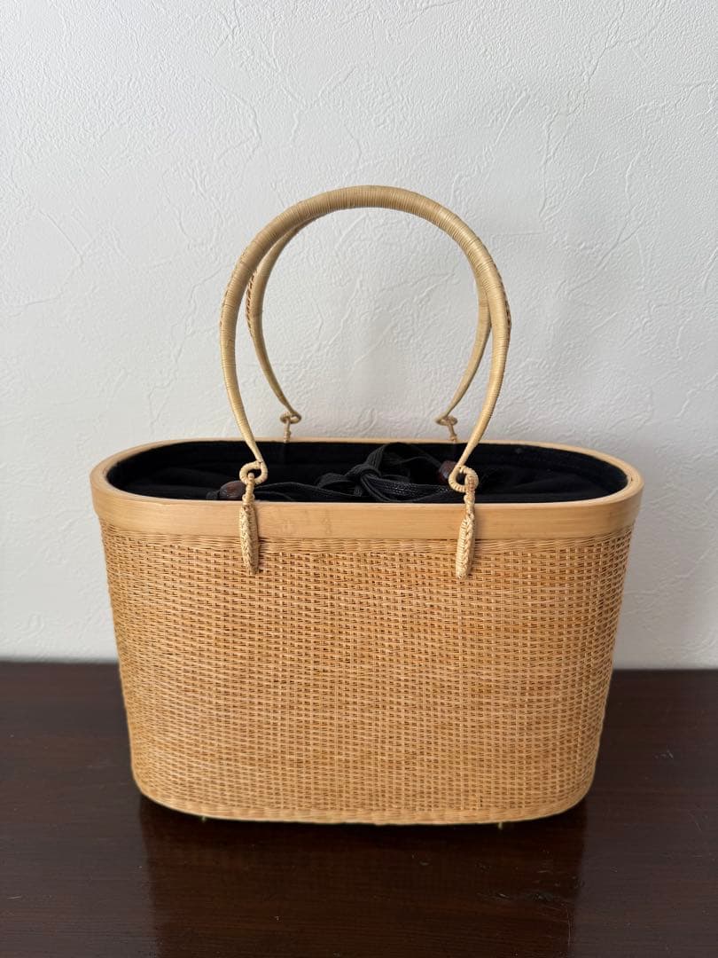 プラニー工房　高級籠バック プラニー工房 ミニ竹籠バッグ（黄） | 麻乃屋【Asanoya Kyoto】